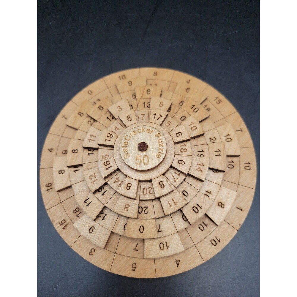 Safecracker 50 Wooden Math Dial Puzzle Handmade Brain Teaser Creative Crafthouse
